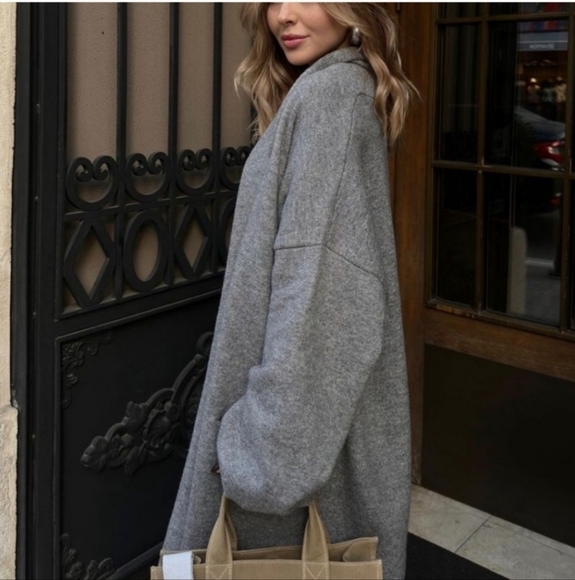 Zara Soft Knit Oversized Long Cardigan Coat - Picture 5 of 8